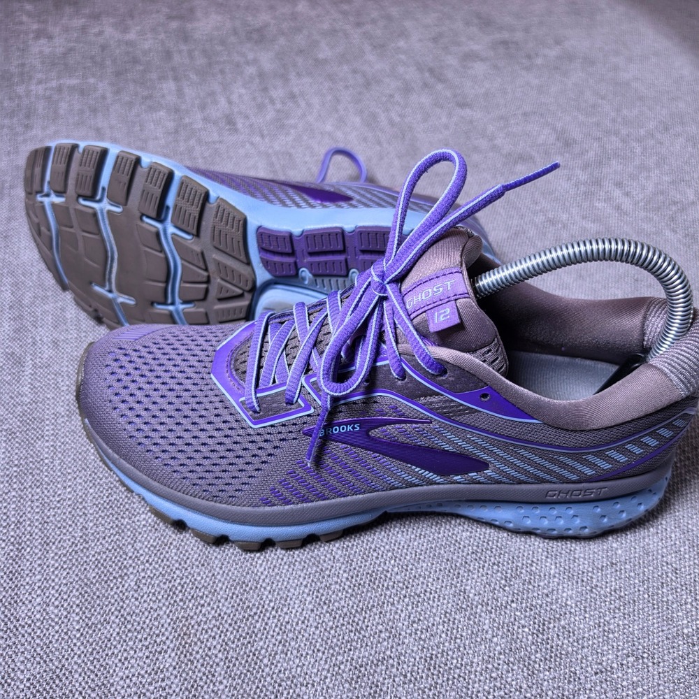 Brooks Ghost 12 Womens 9.5 Purple Performance Mesh Running Shoes 1203051B097